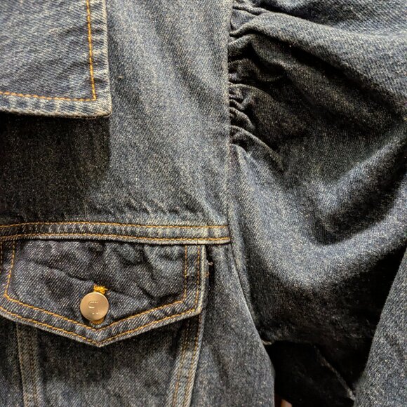 Pilcro | Anthropologie Puff-Sleeve Denim Jacket Size M - Picture 5 of 5